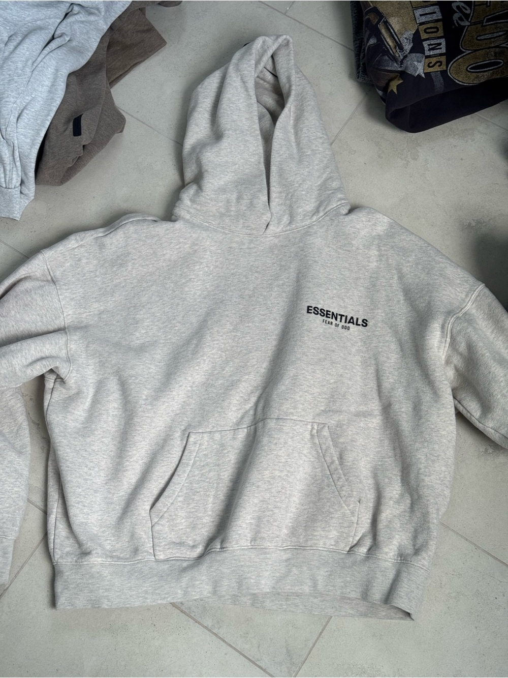 ESSENTIALS Men’s Grey Hoodie Sweatshirt